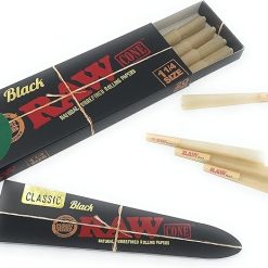 Raw black cones pre rolled 1 1 4 size 6 cones at Aussie Smokes