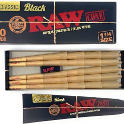 Raw black cones pre rolled 1 1 4 size 6 cones at Aussie Smokes