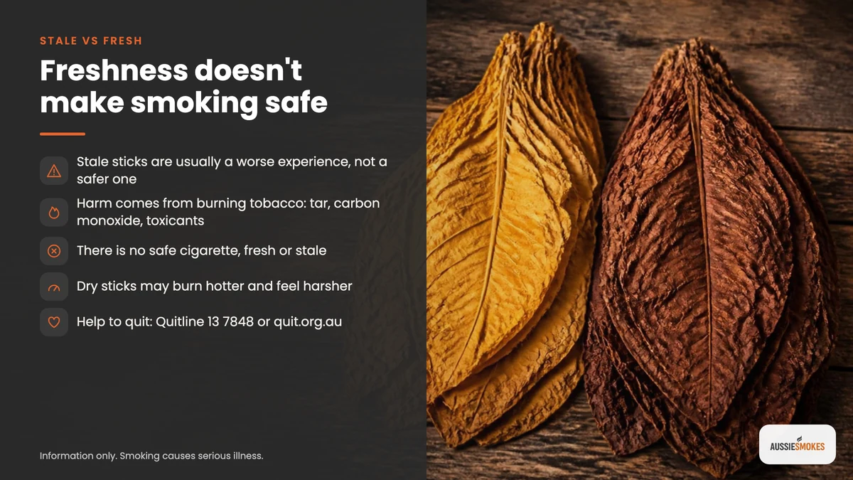 Why stale cigarettes are not safer than fresh ones, and where to get quit help