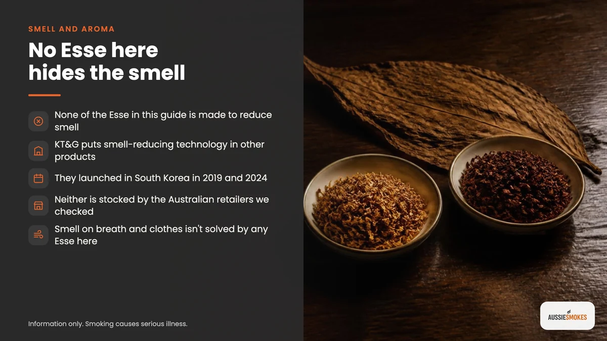 Esse smell and aroma facts: no variant in this guide is made to reduce smell