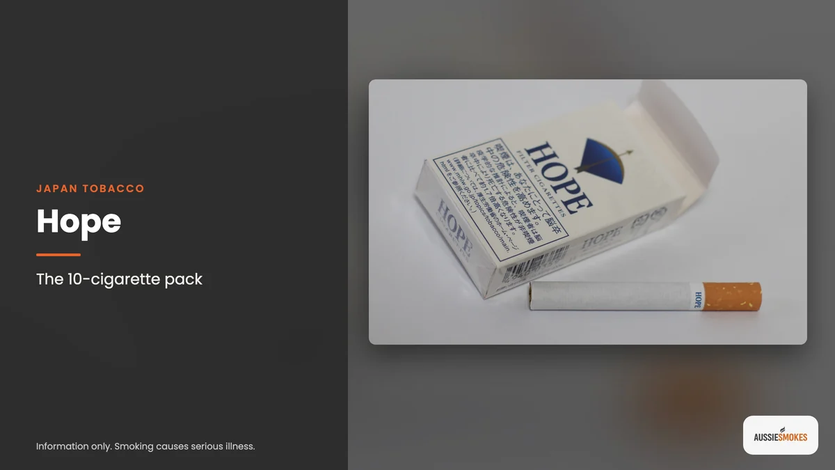 Real photo of Hope cigarettes: the 10-cigarette pack