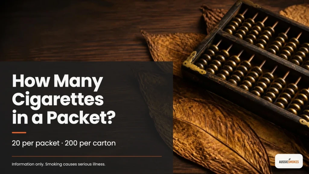 Antique abacus on cured tobacco leaves, cover for how many cigarettes in a packet