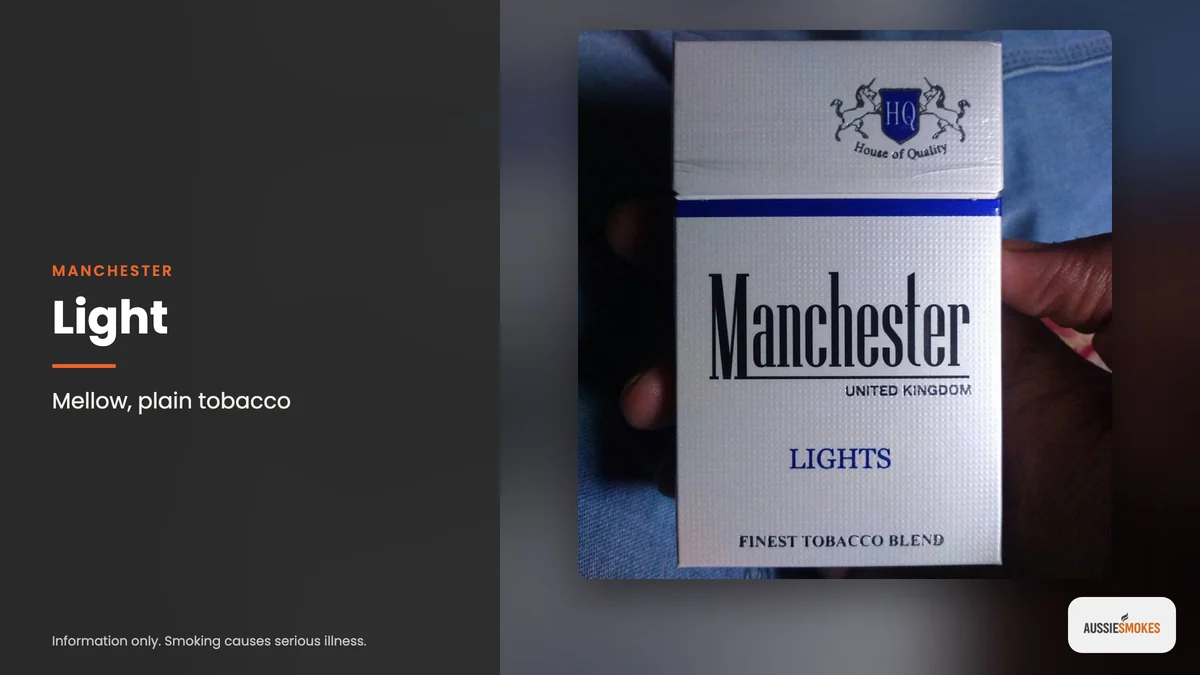 Real photo of Manchester Light cigarettes: mellow, plain tobacco
