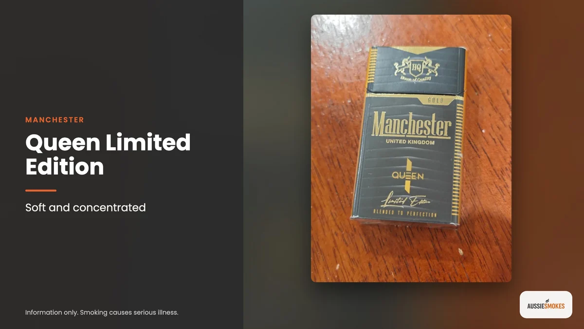 Real photo of Manchester Queen Limited Edition cigarettes: soft and concentrated
