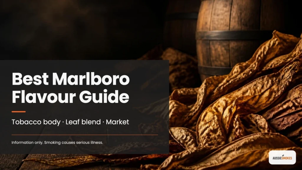 Cured tobacco leaves and a toasted oak barrel, cover for the best Marlboro flavour guide