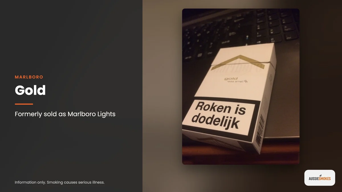 Real photo of Marlboro Gold cigarettes: formerly sold as Marlboro Lights